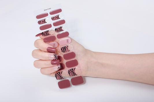 Láminas de Uñas en Gel Rosado mauve Zebra