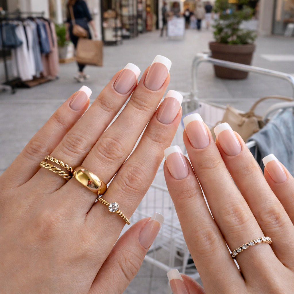 Láminas de Uñas en Gel Francés Blanco