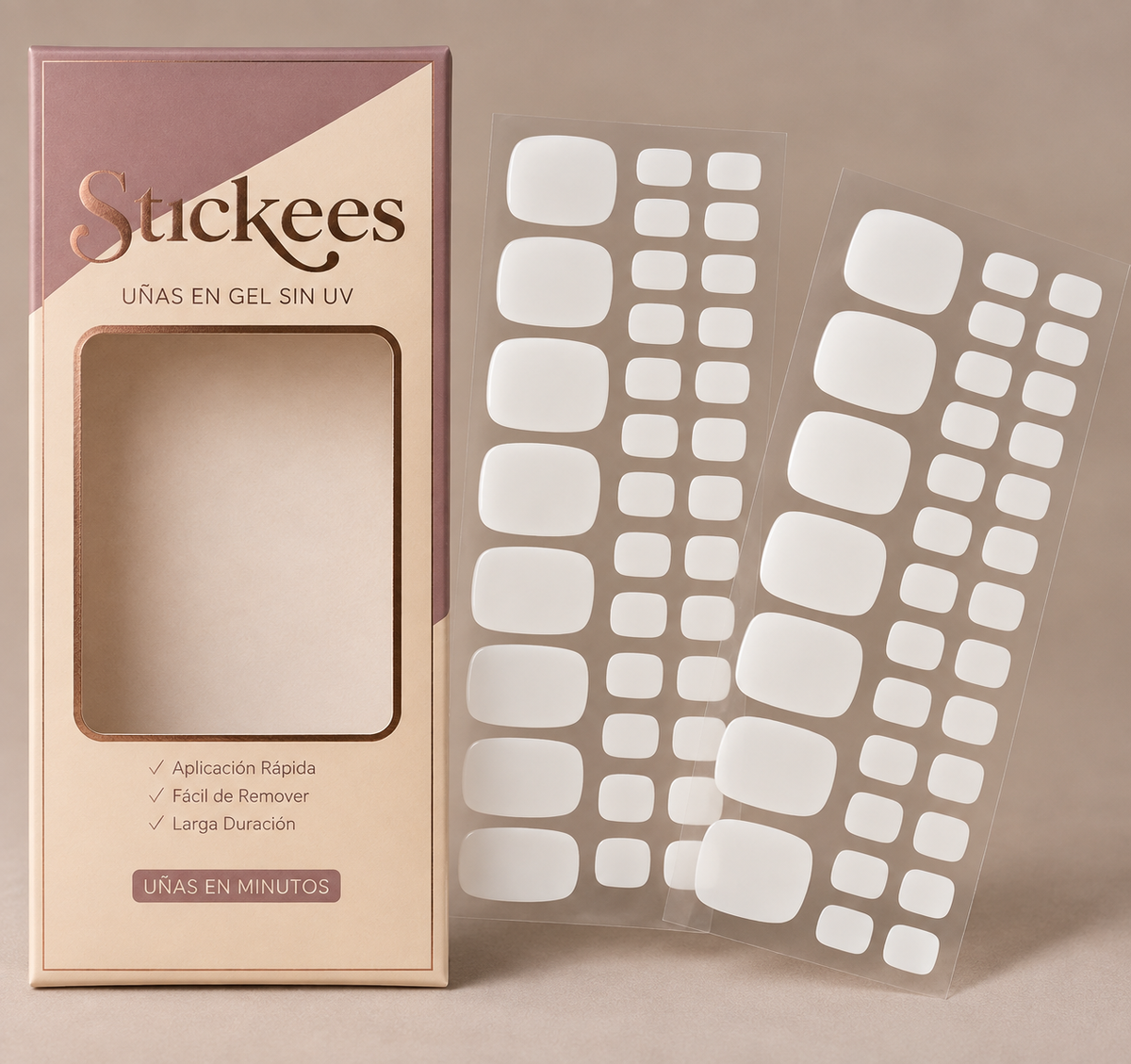 Láminas de Uñas Pies en Gel Blanco