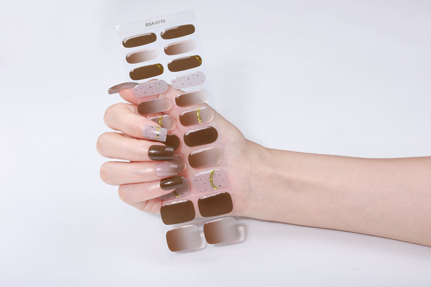 Láminas de Uñas en Gel Chocolate Degradé Decorado