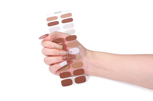 Láminas de Uñas en Gel Café / marrón multitonos
