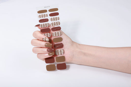 Láminas de Uñas en Gel Café Rombos