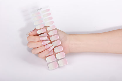 Láminas de Uñas en Gel Rosa degradé blanco