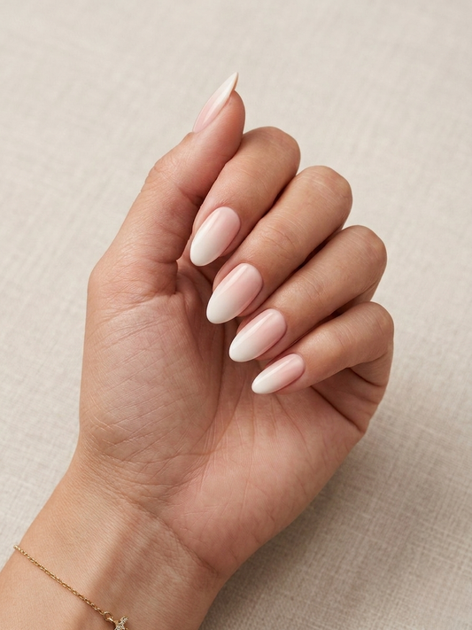Láminas de Uñas en Gel Rosa degradé blanco