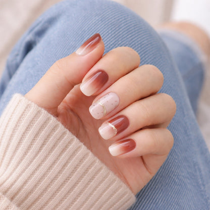 Láminas de Uñas en Gel Chocolate Degradé Decorado