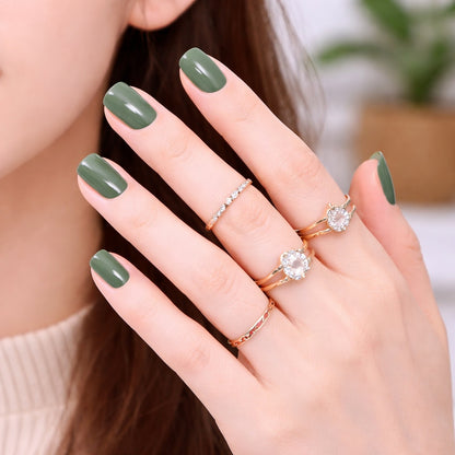 Láminas de Uñas en Gel Verde Oliva
