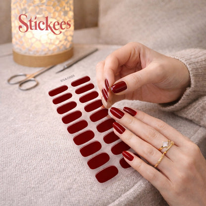 Láminas de Uñas en Gel Vino Tinto