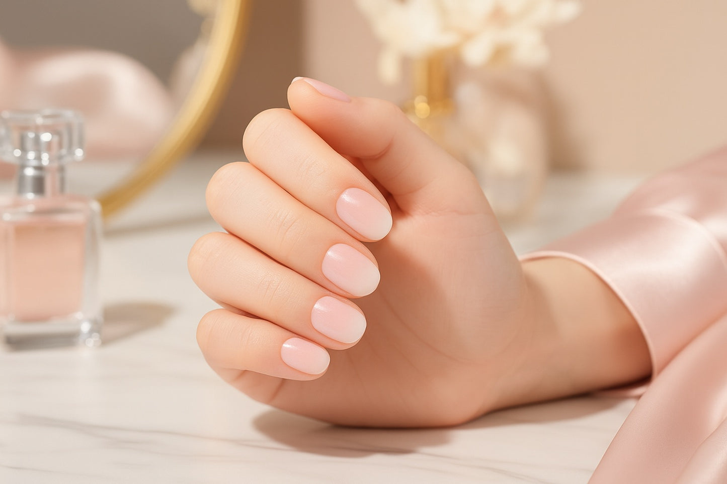 Láminas de Uñas en Gel Rosa degradé blanco