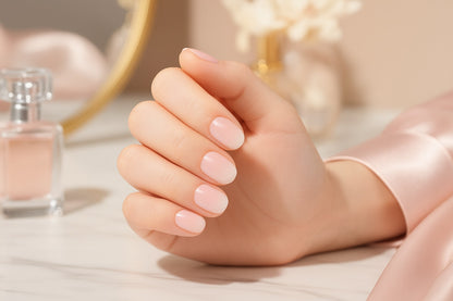 Láminas de Uñas en Gel Rosa degradé blanco