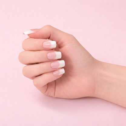 Kit Láminas de Uñas en Gel Rosa + Francés Blanco