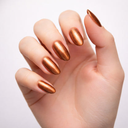 Láminas de Uñas en Gel Cobre metálico efecto Ojo de gato