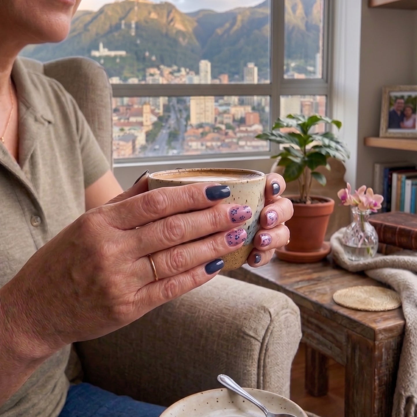 Láminas de Uñas en Gel Azul marino con flores