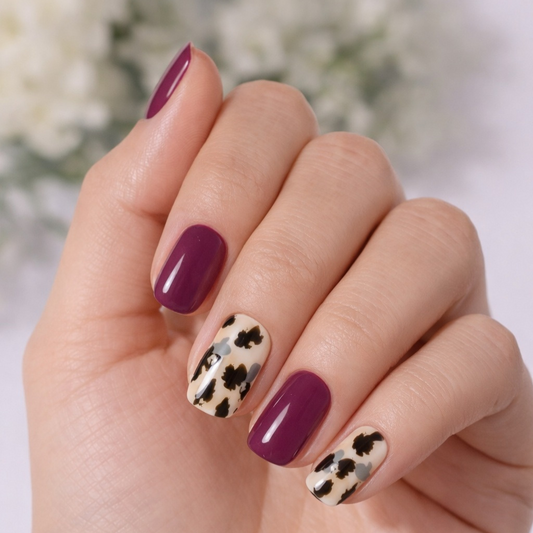 Kit DUO Láminas de Uñas en Gel Violeta Atelier + Rosado mauve Zebra