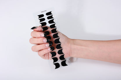 Láminas de Uñas en Gel Francés Negro