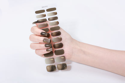 Láminas de Uñas en Gel Taupe degradé con brillo