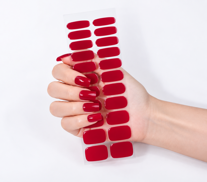 Kit Láminas en Gel Manos y Pies Rojo Cereza