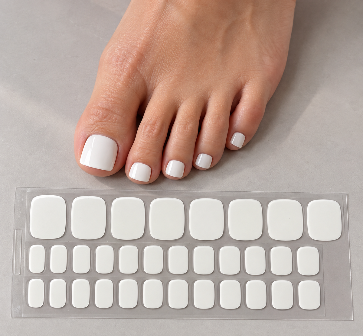 Láminas de Uñas Pies en Gel Blanco