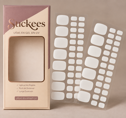 Láminas de Uñas Pies en Gel Blanco