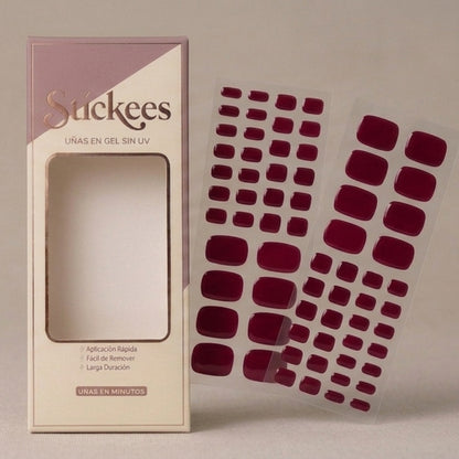 Láminas de Uñas Pies en Gel Vino Tinto