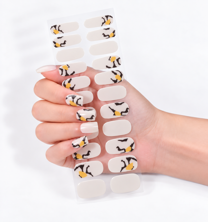 Láminas de Uñas en Gel Marfil diseño Terrazzo